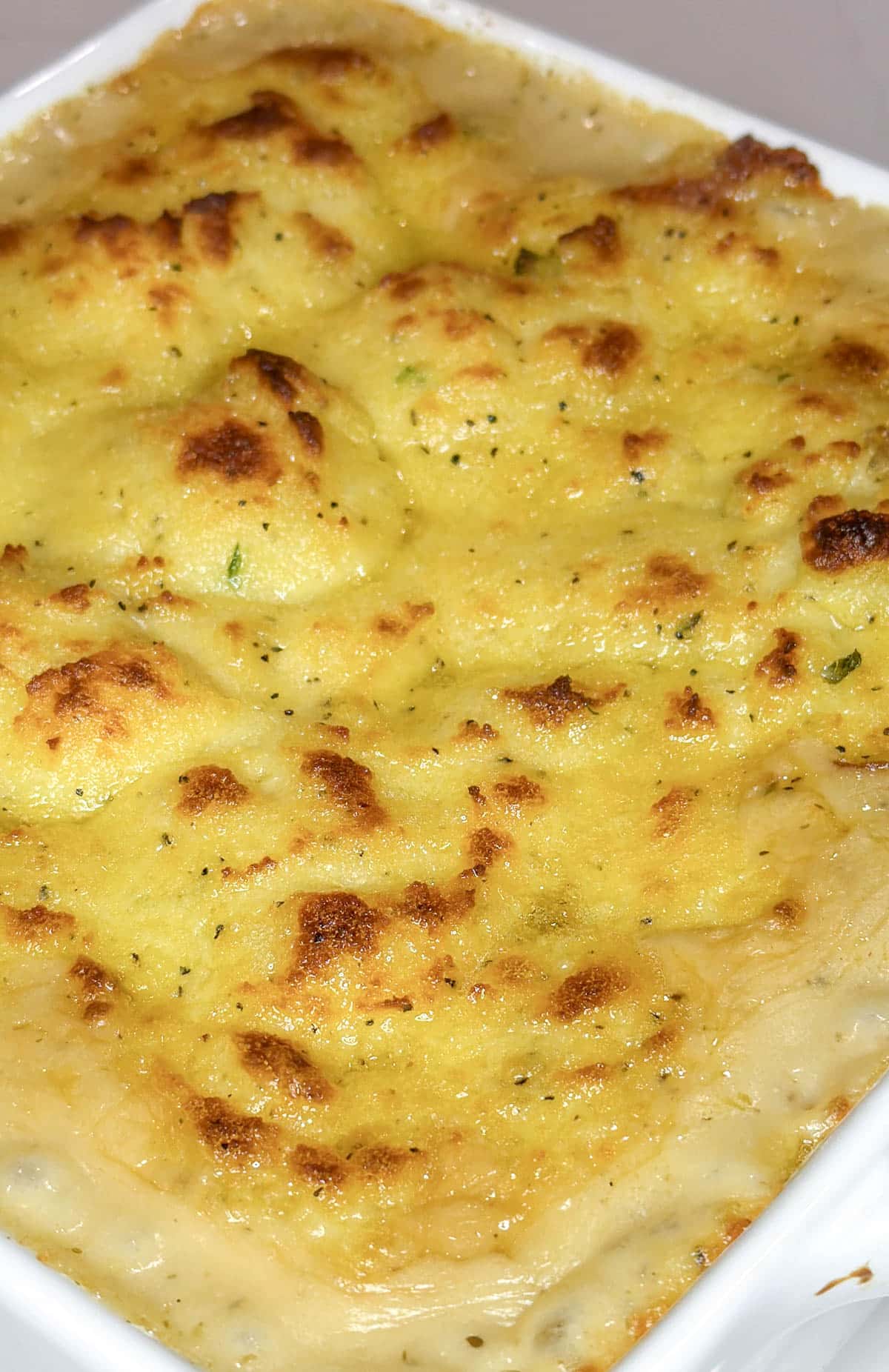 The baked leftover turkey casserole.