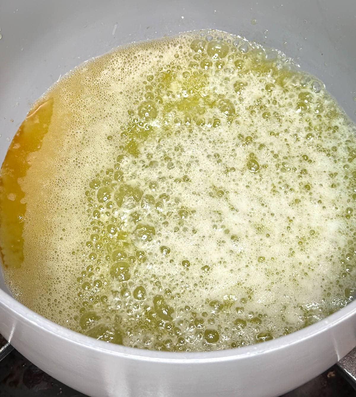 Butter is beginning to brown.