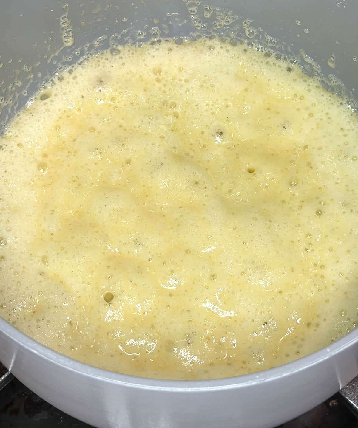 Butter begins to bubble.