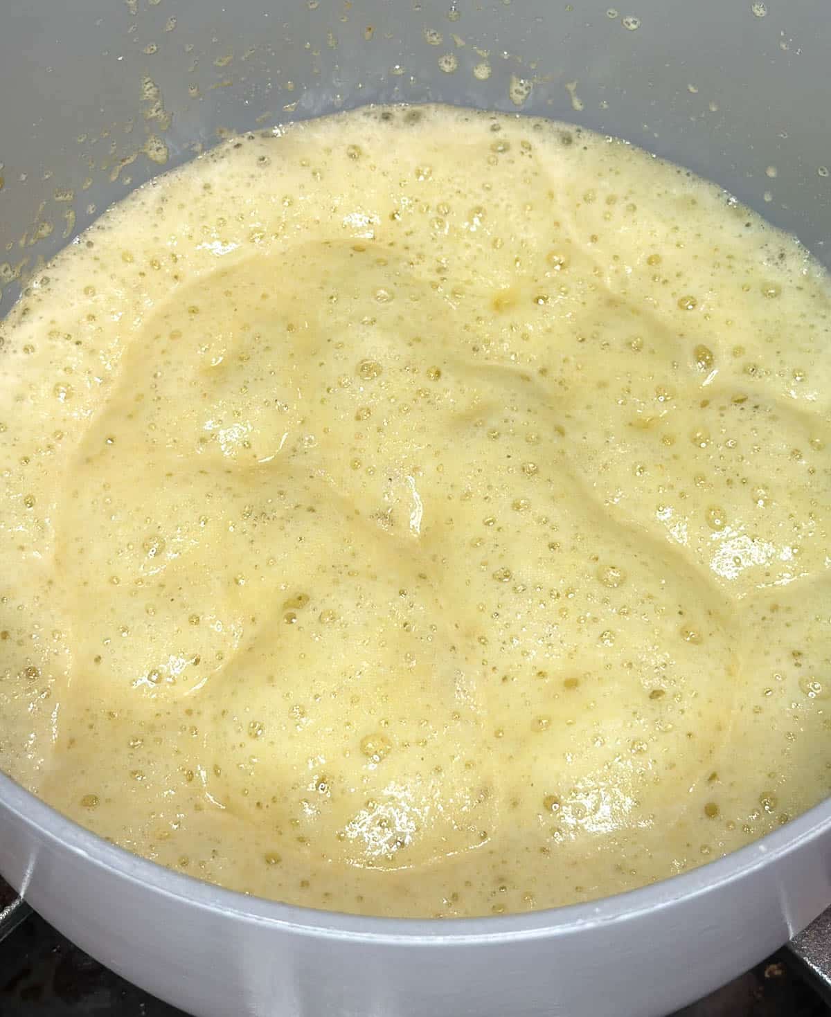 Butter begins to bubble and froth.