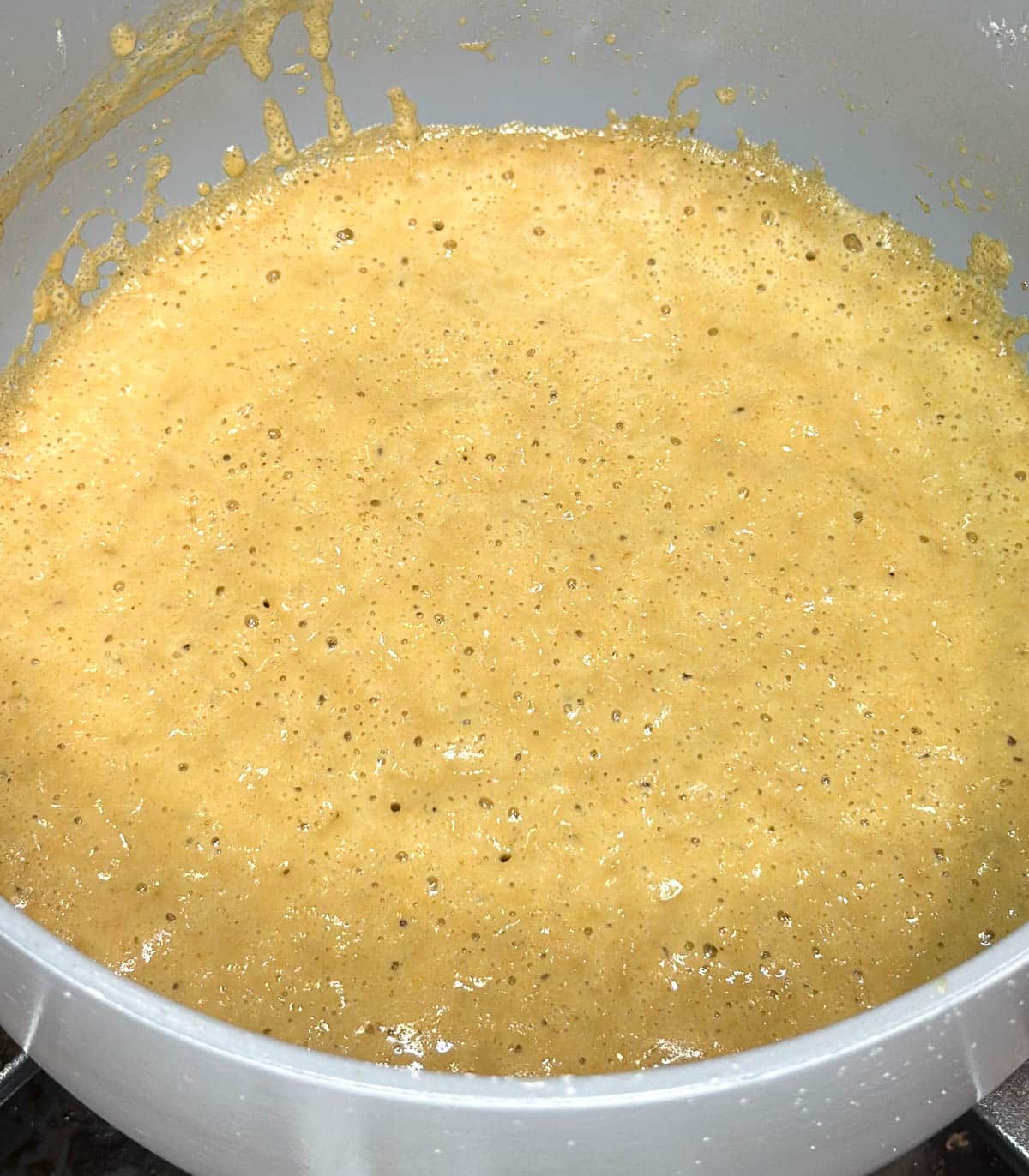 Butter continues to cook and evelops a brown color.