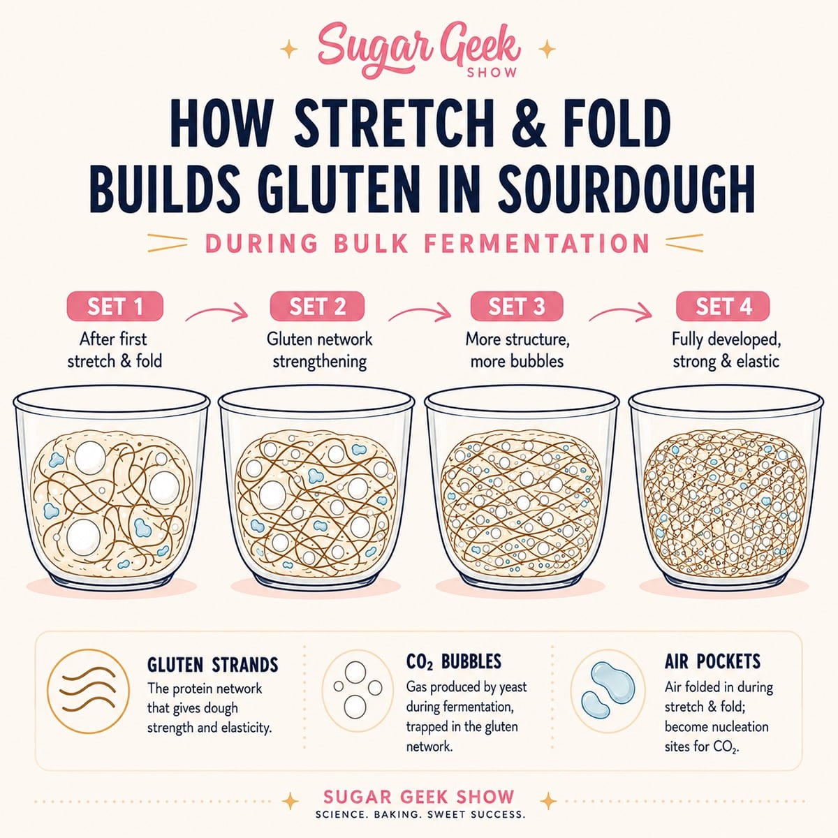 Stretch and fold visual infographic.