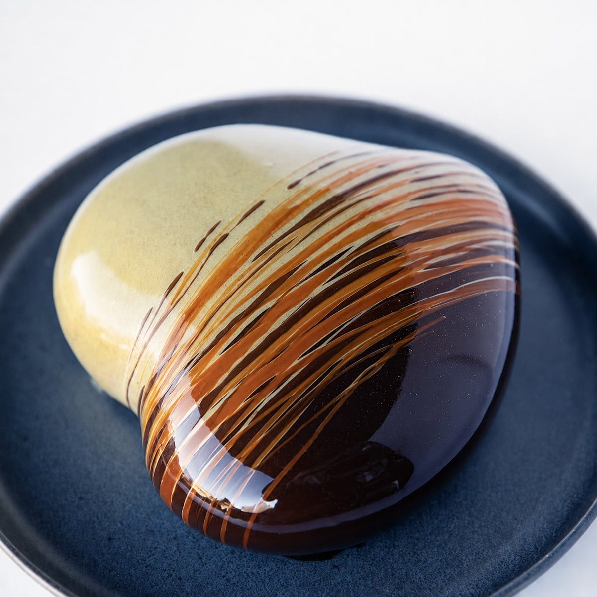 Ombre chocolate heart covered in mirror glaze.