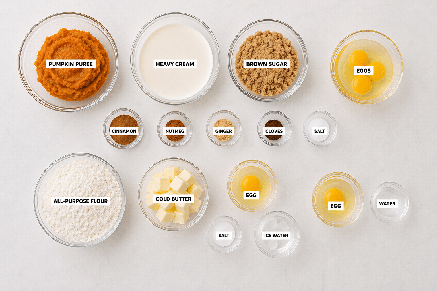 Pumpkin pie ingredients.