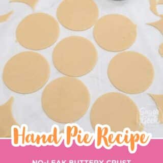 circles of pie dough cut out for hand pies with a round cutter